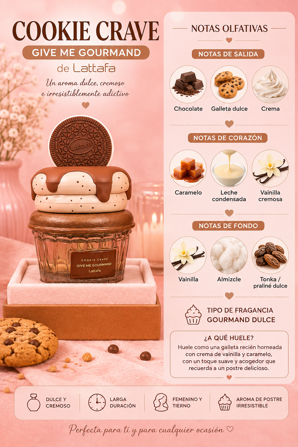 🍪🤎 COOKIE CRAVE – GIVE ME GOURMAND 75ML 1.1 PREMIUM                                      🚚 ENVIO GRATIS